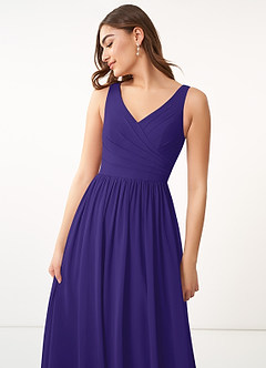 Azazie Keyla Bridesmaid Dresses Regency A-Line V-Neck Pleated Chiffon Dress image16