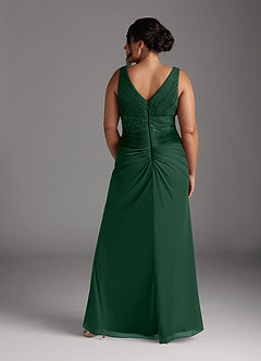 Azazie Winona Abiti per la Madre della Sposa Abito Sirena in Maglia Lustrini Verde Scuro image4