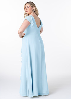 Azazie Omari Bridesmaid Dresses Sky Blue A-Line Chiffon Dress image8