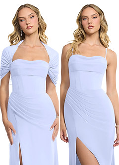 Azazie Zia Bridesmaid Dresses Lavender Sheath Side Slit Chiffon Convertible Dress image8