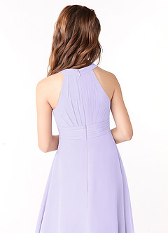 Azazie Linna Junior Lilac A-Line Pleated Chiffon Dress image3