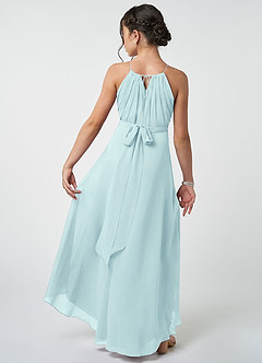 Azazie Oaklynn Junior Sea Glass A-Line Pleated Chiffon Dress image3