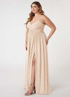 Azazie Alia Bridesmaid Dresses White Alabaster A-Line Pleated Chiffon Dress image8