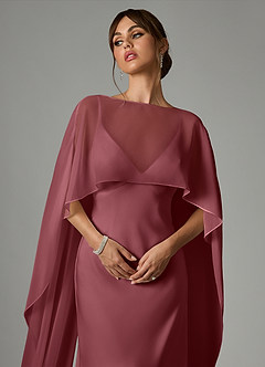 Azazie Stefania Abiti da Damigella Abito A-Line in Raso Elasticizzato Rosa Del Deserto image5