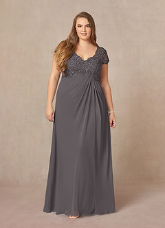 Azazie Jet Mother of the Bride Dresses A-Line Sequins Chiffon Floor-Length Dress image9