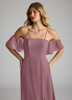 Azazie Sue Brautjungfernkleider Wandelbar A-Linie Schulterfrei Chiffon Kleid Vintage Mauve image2