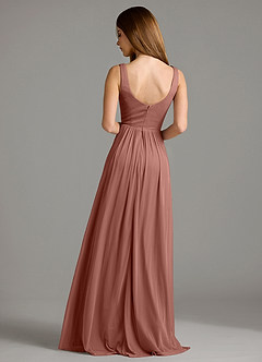 Azazie Keyla Bridesmaid Dresses Cedar Rose A-Line Pleated Mesh Dress image2