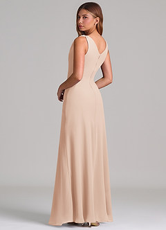 Azazie Nerine Brudtärnklänningar Klä av A-Linje i Chiffong Plisserad Engelsk Ros image2