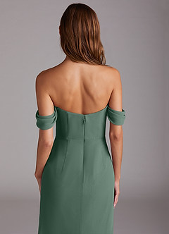 Azazie Saige Bridesmaid Dresses Eucalyptus A-Line Off the Shoulder Chiffon Convertible Dress image6