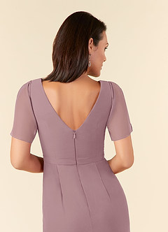 Azazie Marianne Mother of the Bride Dresses Dusty Rose Sheath V-Neck Pleated Chiffon Dress image6