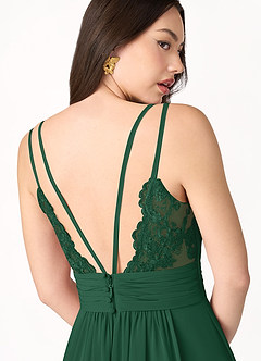 April Emerald Green V Neck Maxi Dress image2