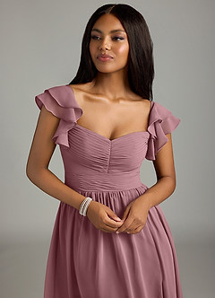 Azazie Anaya Brautjungfernkleider A-Linie Herzausschnitt Chiffon Kleid Amethyst image6