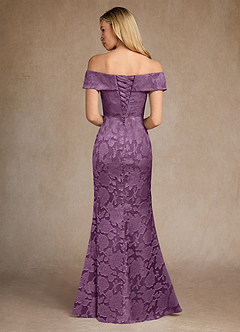 Azazie Canton Mother of the Bride Dresses Wisteria Mermaid Off the Shoulder Floral Burnout Dress image4