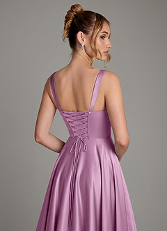 Azazie Azaria Bridesmaid Dresses Wisteria A-Line Corset Stretch Satin Dress image2