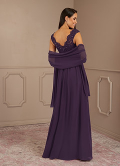 Azazie Amethyst Mother of the Bride Dresses Plum A-Line V-Neck Sequins Chiffon Dress image7