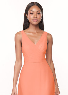 Azazie Nala Bridesmaid Dresses Sunset A-Line Pleated Chiffon Dress image4