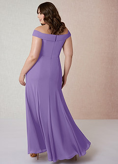 Azazie Lecia Bridesmaid Dresses Tahiti Empire Off-The-Shoulder Pleated Chiffon Convertible Dress image9