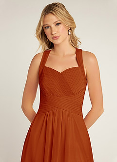 Azazie Claudia Bridesmaid Dresses Paprika A-Line Sweetheart Neckline Chiffon Dress image5