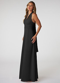 Azazie Fifi Bridesmaid Dresses Black A-Line Strapless Chiffon Convertible Dress image5