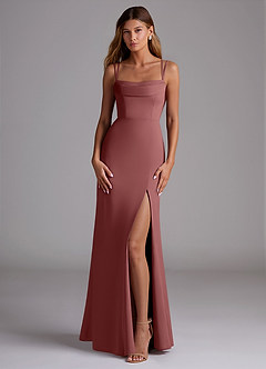 Azazie Callan Bridesmaid Dresses Amethyst Mermaid Pleated Chiffon Convertible Dress image3