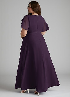 Azazie Aaliyah Modest Bridesmaid Dresses A-Line Scoop Pleated Chiffon Floor-Length Dress image18
