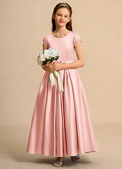 Azazie Bunny Girl Jurken voor bloemenmeisjes Baljurk Jurk van Kant Rozet image3