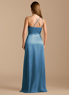 Azazie Trina Final Sale Auburn A-Line One Shoulder Metallic Satin Dress image9