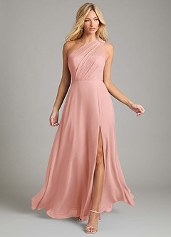 Azazie Phaedra Bridesmaid Dresses Rosette A-Line One Shoulder Chiffon Dress image12