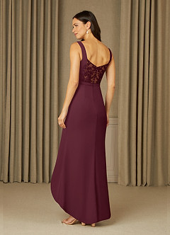 Azazie Yabelle Mother of the Bride Dresses Cabernet Mermaid Lace Chiffon Dress image4