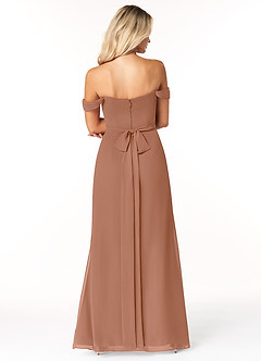 Azazie Joretta Bridesmaid Dresses Bronzer A-Line Sweetheart Neckline Chiffon Convertible Dress image2