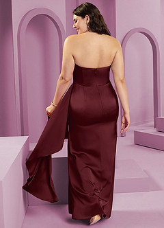 Barbie ♥ Azazie Bridesmaid Dresses Cabernet Sheath Strapless Stretch Satin Convertible Dress image10