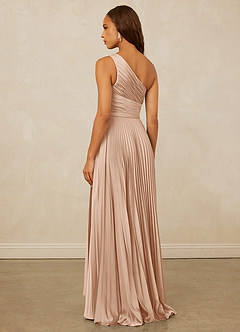 Christian Siriano Bridal for Azazie 1008 Bridesmaid Dresses English Rose A-Line One Shoulder Stretch Satin Dress image2