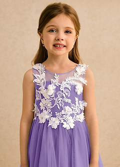 Azazie Mixie Flower Girl Dresses Tahiti Ball-Gown Lace Dress image7