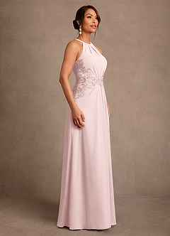 Azazie Georgie Mother of the Bride Dresses Blushing Pink A-Line Lace Chiffon Dress image2