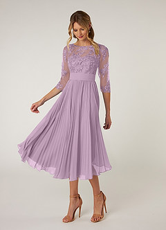 Azazie Tutu Mother of the Bride Dresses Wisteria A-Line Boatneck Lace Chiffon Dress image3