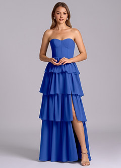 Azazie Faye Jurken voor bruidsmeisjes Jurk van Chiffon met A-Lijn Sweetheart Halslijn Koningsblauw image6