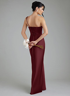 Azazie Sabrina Bridesmaid Dresses Cabernet Mermaid Corset Stretch Satin Dress image2