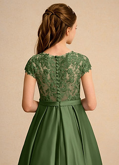 Azazie Bunny Junior Formal Sukienki dla dziewczynek sypiących kwiaty Suknia balowa Koronka Sznurówka Długość kostki Sukienka image7