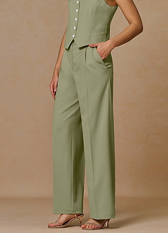 front Rowan Pistachio Refined Weave Performance pants