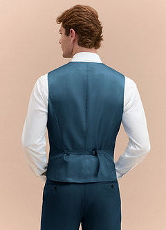 front James Dark Navy Structured Stretch Suit Vest