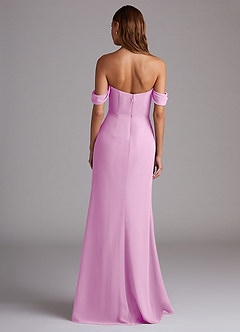 Azazie Saige Bridesmaid Dresses Candy Pink A-Line Off the Shoulder Chiffon Convertible Dress image7