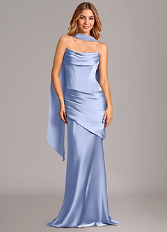 Azazie Pelagia Brudtärnklänningar Klä av Sjöjungfru i Stretch Satin Korsett Is Konvertibel image2