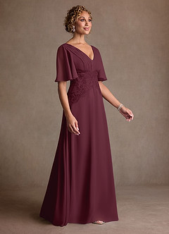 Azazie Milliat Suknie dla Matki Panny Młodej Linia A Koronka Szyfon Długość podłogi Sukienka image2