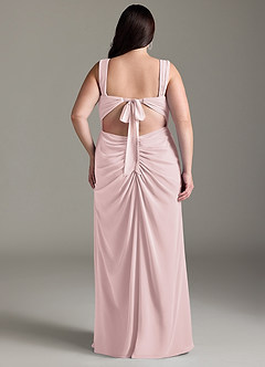 Azazie Jesaphine Bridesmaid Dresses Blushing Pink Sheath Bow Chiffon Dress image9