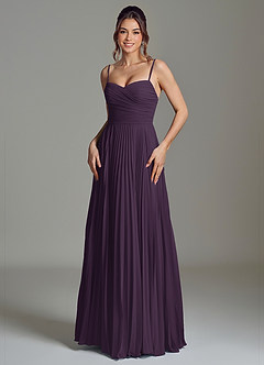 Azazie Catie Bridesmaid Dresses Plum A-Line Sweetheart Neckline Chiffon Dress image1