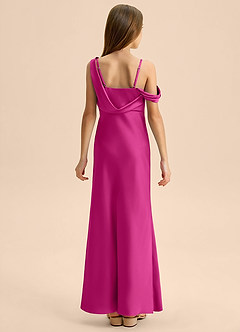 Azazie Madelyn Junior Klä av Tubklänning i Stretch Satin Av axeln image2