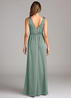 Azazie Tanicia Brudtärnklänningar Klä av A-Linje i Stretch Satin Plisserad Silversalvia image2