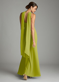 Azazie Saylor Vestidos de damas de honor Vestido Hierba De Limón de Gasa de Corte Sirena con Palabra de honor image9
