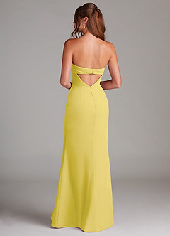 Azazie Leonis Vestidos de damas de honor Vestido de Canario de Gasa de Corte Recto Convertible con Sin tirantes image5