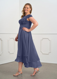Azazie Shonda Mother of the Bride Dresses Stormy Lace Chiffon Dress image10